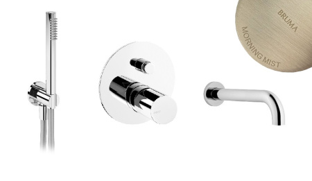 Система скрытого монтажа для ванны Bruma Adagio на 2 потока Set 193 130 1 MM-DoubleB, Morning Mist